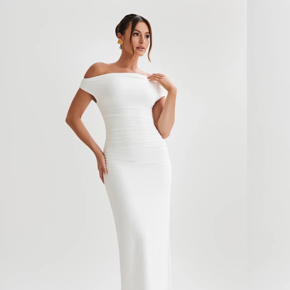 Alayna
Recycled Nylon Midi Dress - White